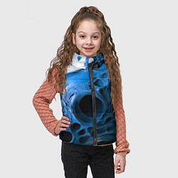 Детский жилет Сине-белая абстрактная структура, цвет: 3D-черный — фото 2
