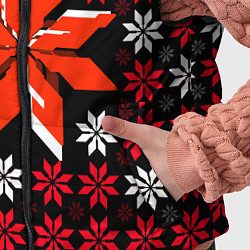 Детский жилет Красно-белые звёзды на чёрном фоне, цвет: 3D-черный — фото 2