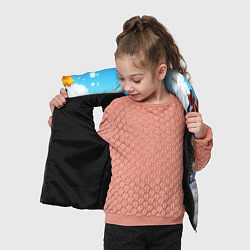 Детский жилет Новогодний пейзаж и домики, цвет: 3D-черный — фото 2