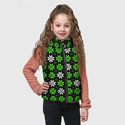 Детский жилет Бело-зелёные звёзды на чёрном фоне, цвет: 3D-красный — фото 2