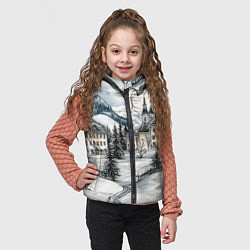 Детский жилет Заснеженный старый город, цвет: 3D-светло-серый — фото 2