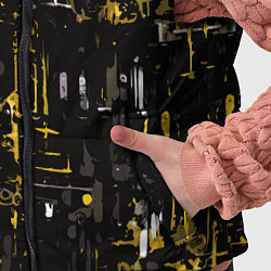 Детский жилет Бело-жёлтая абстракция на чёрном фоне, цвет: 3D-черный — фото 2
