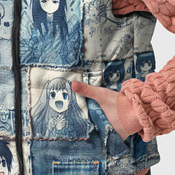 Детский жилет Персонажи аниме на пэчворк, цвет: 3D-черный — фото 2