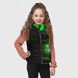 Детский жилет Кислотный зелёный закат, цвет: 3D-красный — фото 2