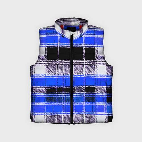 Детский жилет Белые полосы на чёрно-синем фоне / 3D-Красный – фото 1