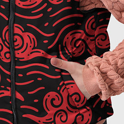 Детский жилет Японский орнамент - красные облака, цвет: 3D-светло-серый — фото 2