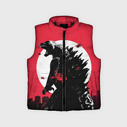 Детский жилет Godzilla destroys the city, цвет: 3D-черный