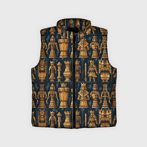 Детский жилет Ладья ферзь пешка и другие шахматные фигуры / 3D-Светло-серый – фото 1