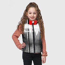Детский жилет Красно-чёрный гранж на белом фоне, цвет: 3D-светло-серый — фото 2