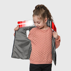 Детский жилет Красно-чёрный гранж на белом фоне, цвет: 3D-светло-серый — фото 2