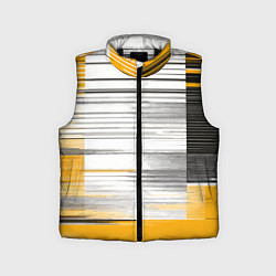 Детский жилет Чёрные вертикальные полосы на жёлто-белом фоне, цвет: 3D-черный