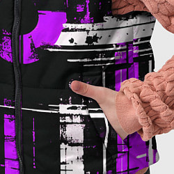 Детский жилет Фиолетово-белый гранж на чёрном фоне, цвет: 3D-светло-серый — фото 2
