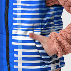 Детский жилет White stripes on a black and blue background, цвет: 3D-красный — фото 2