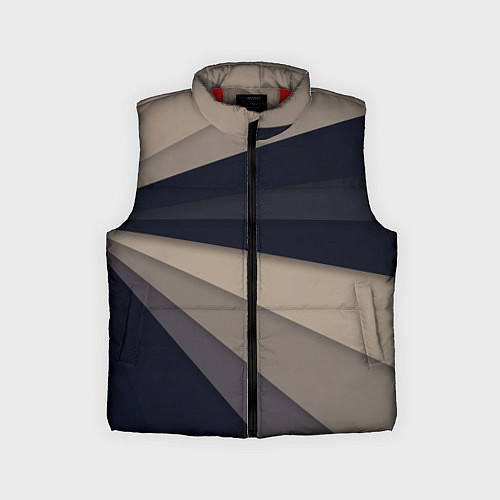 Детский жилет Фрактальные линии / 3D-Красный – фото 1