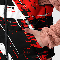 Детский жилет Diagonal black and white stripes on a red backgrou, цвет: 3D-красный — фото 2