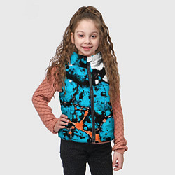 Детский жилет Оранжево-голубая абстракция на белом фоне, цвет: 3D-светло-серый — фото 2