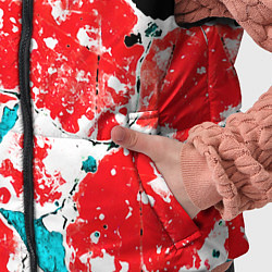 Детский жилет Сине красная абстракция на чёрном фоне, цвет: 3D-светло-серый — фото 2