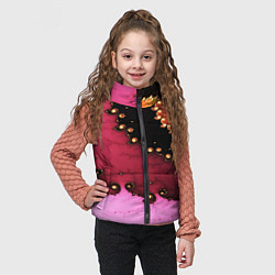 Детский жилет Фрактал узор розовый, цвет: 3D-красный — фото 2