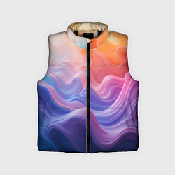 Детский жилет Волны разноцветных красок, цвет: 3D-черный