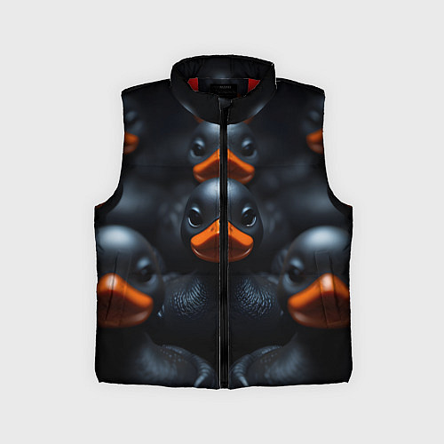 Детский жилет Уточки с оранжевым клювом / 3D-Красный – фото 1