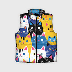 Детский жилет Много цветных котиков, цвет: 3D-светло-серый