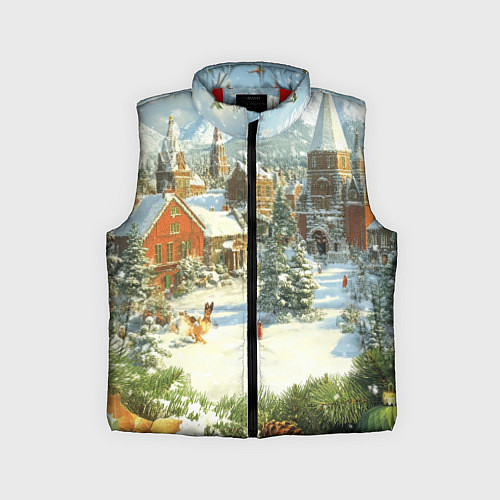 Детский жилет Фон рождества / 3D-Красный – фото 1