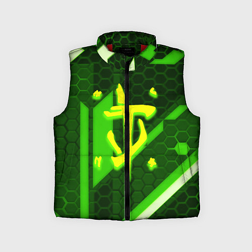 Детский жилет Doom geometry green / 3D-Красный – фото 1
