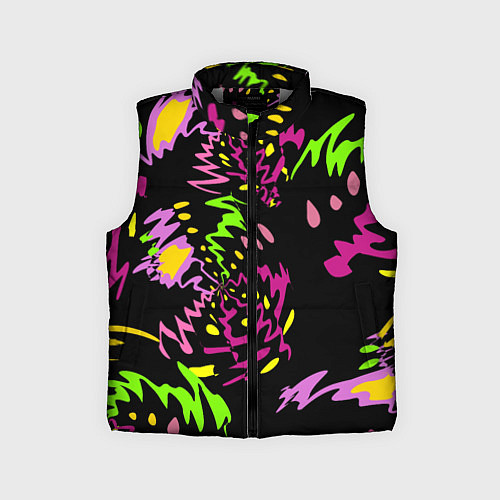 Детский жилет Яркие абстрактные круги-зигзаги / 3D-Светло-серый – фото 1