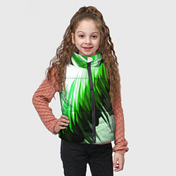 Детский жилет Чёрно-зелёные острые полосы на белом фоне, цвет: 3D-черный — фото 2