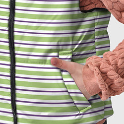 Детский жилет Зелёный с фиолетовой полосой, цвет: 3D-черный — фото 2