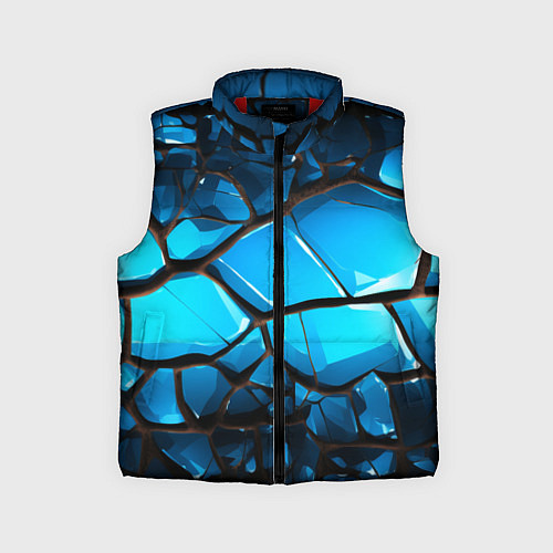 Детский жилет Синяя текстура объемных плит / 3D-Красный – фото 1