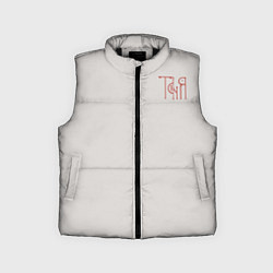 Детский жилет Таня - красная надпись вязью, цвет: 3D-черный