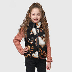 Детский жилет Сердечки и листочки, цвет: 3D-черный — фото 2