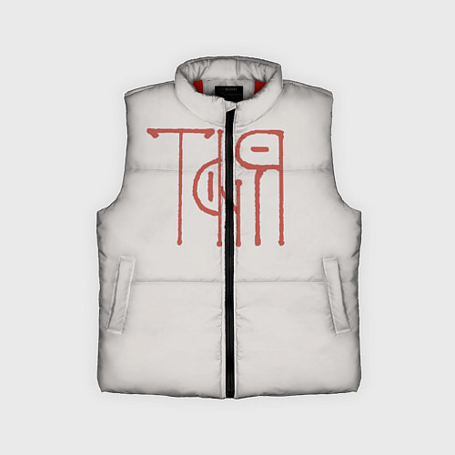 Детский жилет Вязью Татьяна - красная надпись / 3D-Красный – фото 1