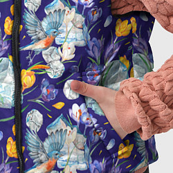 Детский жилет Крокусы и зяблик во льдах, цвет: 3D-черный — фото 2