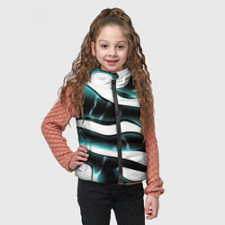 Детский жилет Абстрактный черно-зеленый камуфляж, цвет: 3D-светло-серый — фото 2