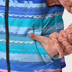 Детский жилет Морской сине-голубой абстрактные полосы, цвет: 3D-черный — фото 2