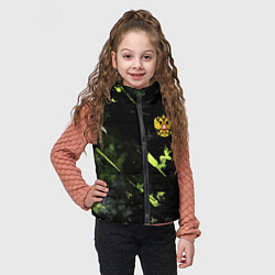 Детский жилет Зеленая краска в виде камуфляжа, цвет: 3D-красный — фото 2