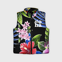 Детский жилет Tropical flowers - aloha, цвет: 3D-красный