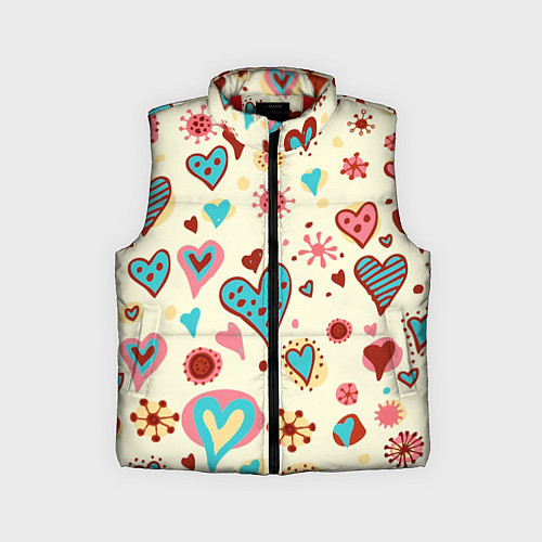 Детский жилет Цветные сердечки / 3D-Красный – фото 1