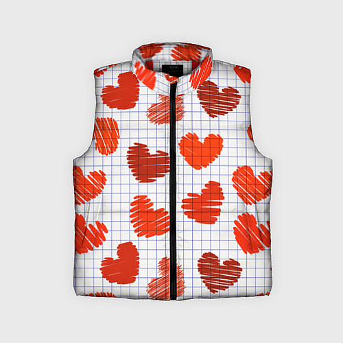 Детский жилет Сердца на бумаге / 3D-Красный – фото 1