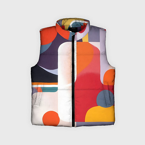 Детский жилет Абстракция из фигур и линий / 3D-Красный – фото 1