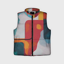 Детский жилет Абстракция с прямоугольниками, цвет: 3D-черный