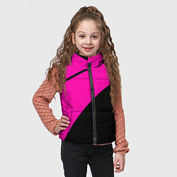 Детский жилет Розовый с чёрным двуцветный с полосой, цвет: 3D-черный — фото 2