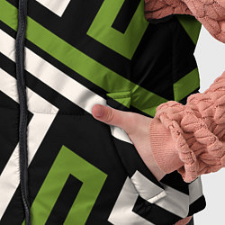 Детский жилет Прямоугольники по диагонали-зеленый, черный, цвет: 3D-светло-серый — фото 2