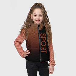 Детский жилет Sport коричневый вертикальная полоса, цвет: 3D-черный — фото 2