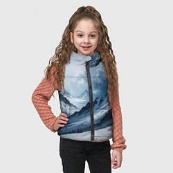 Детский жилет Зимний горный пейзаж маслом, цвет: 3D-красный — фото 2