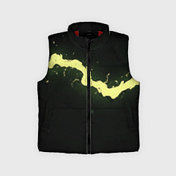 Детский жилет Желтая трещина на черном, цвет: 3D-красный