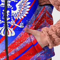 Детский жилет Герб России на фоне цветов флага синий, цвет: 3D-красный — фото 2