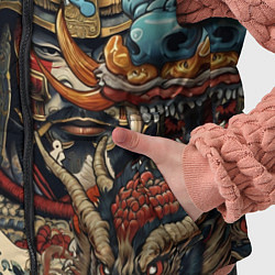 Детский жилет Дракон и самурай в стиле татуировки ирезуми, цвет: 3D-черный — фото 2